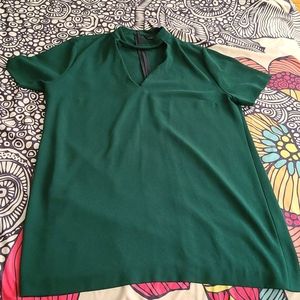 Zara Woman sz XXL dark green shift dress classic